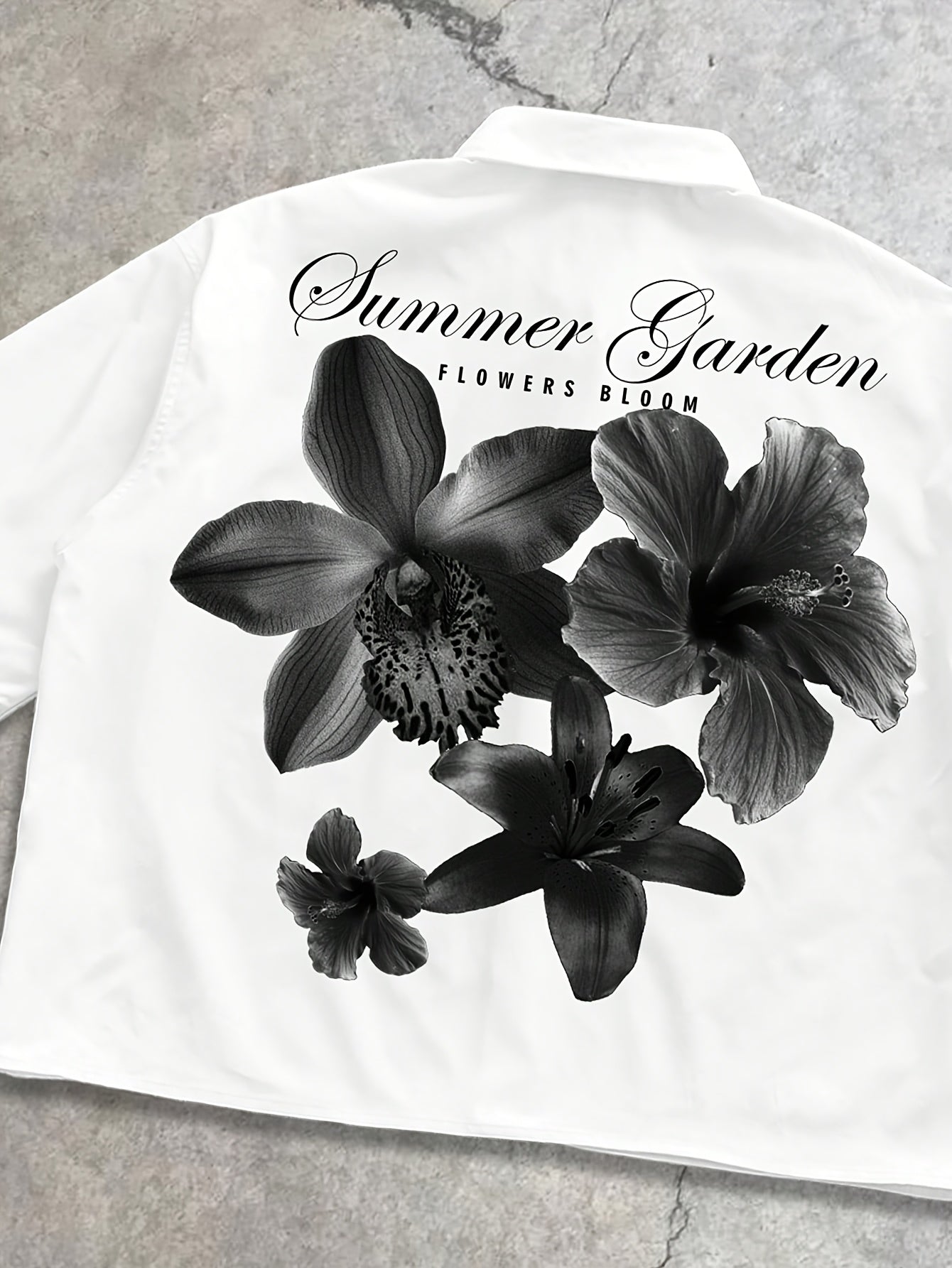 [Floral Casual Shirt] Hand-Print Short Sleeve Casual Shirt - Floral Patterns - Print Design (Not Textured) - Must-Have for Dates And Gatherings - Great Gift for Friends
