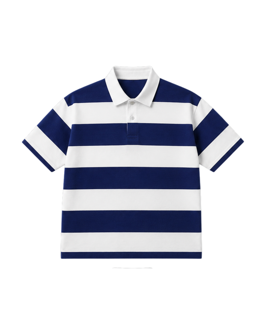 CLASSIC RUGBY POLO TEE - NAVY