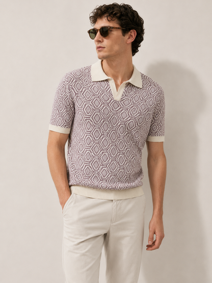 Mauve Hexa Knit Polo