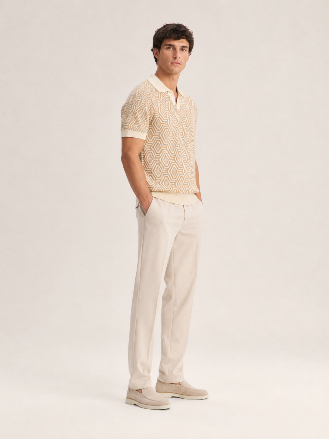 Geo Knit Polo Set