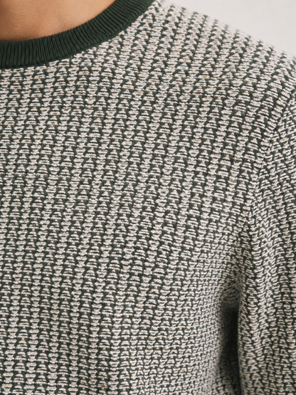 Forest Green Textured Knit Sweater