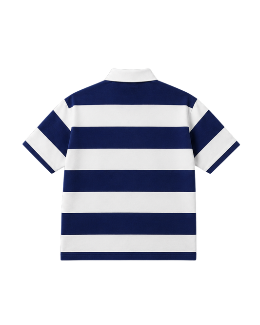 CLASSIC RUGBY POLO TEE - NAVY