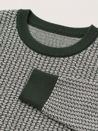 Forest Green Textured Knit Sweater