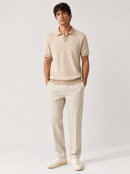 Geometric Knit Polo