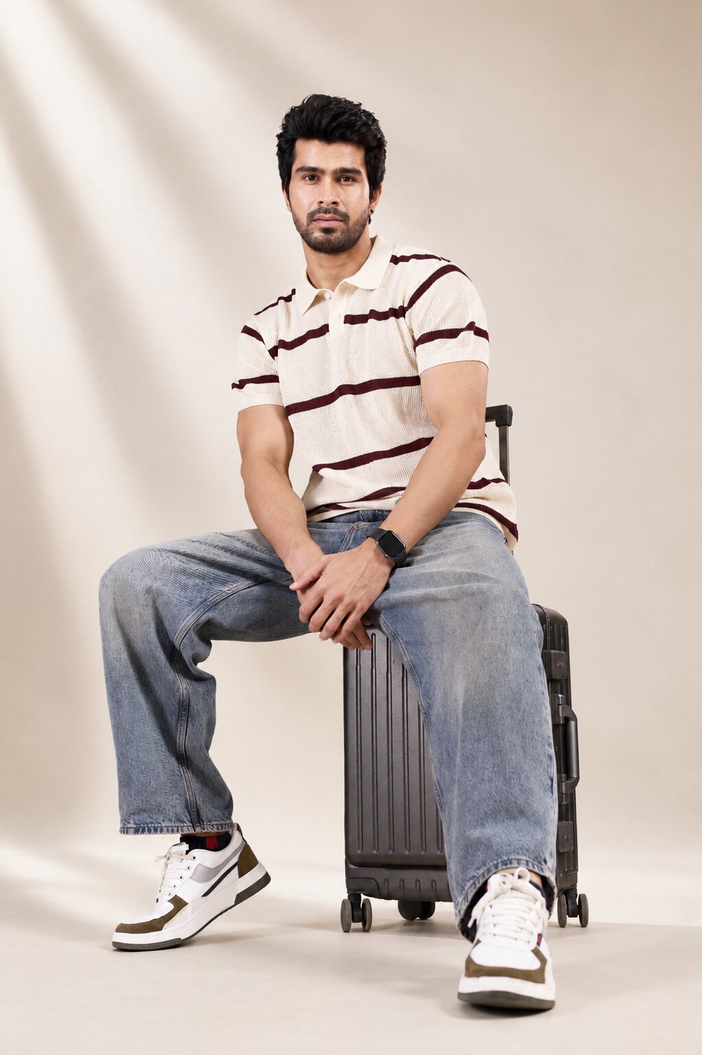 Ivory Stripe Polo