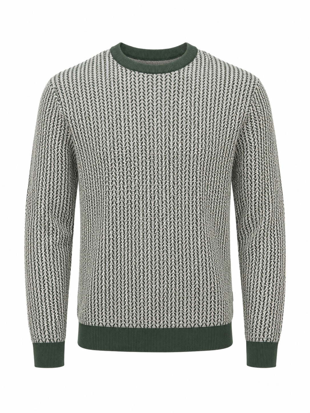 Forest Green Textured Knit Sweater