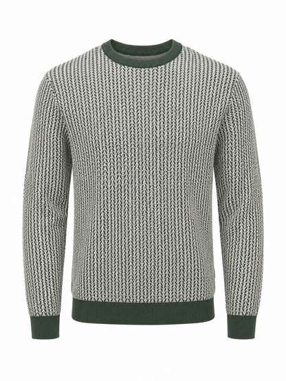 Forest Green Textured Knit Sweater