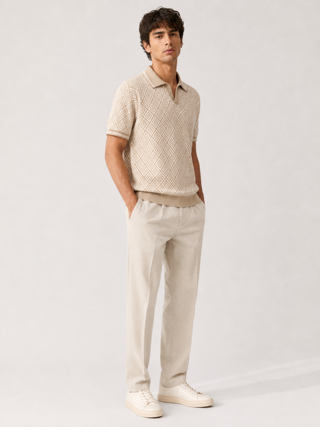 Geometric Knit Polo