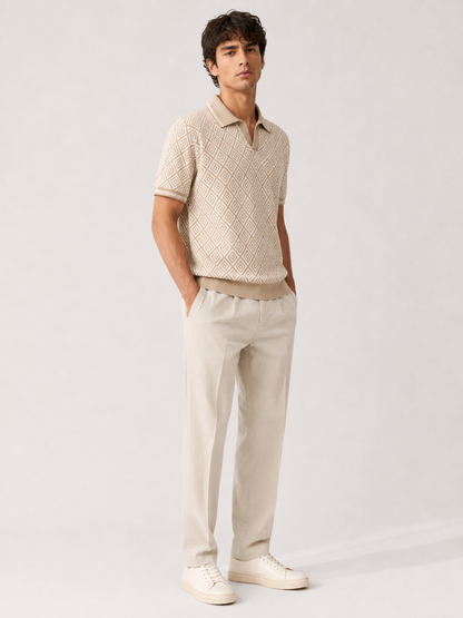 Geometric Knit Polo