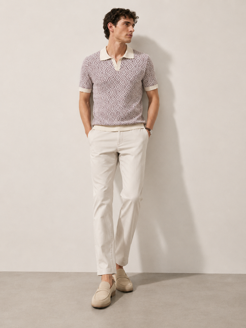 Mauve Hexa Knit Polo