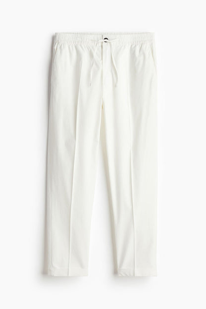 Old Money Linen Combo - Cream & White Poly Linen 2-Piece Classic Duo Set Shirt & Pants