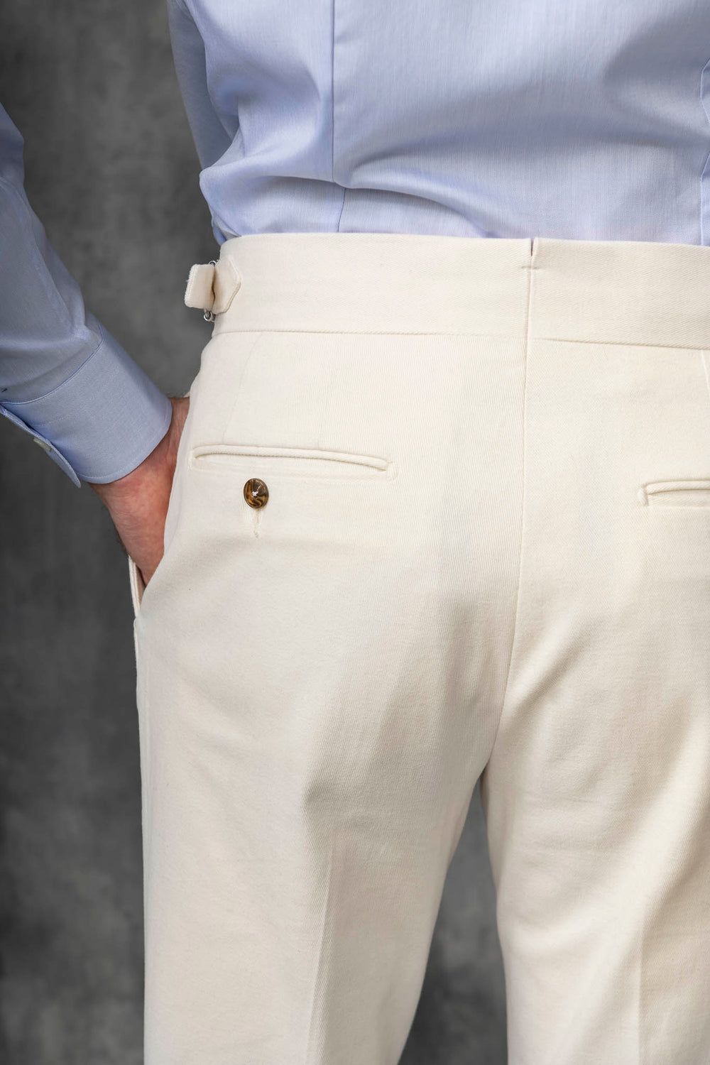 Gurkha Heritage Pants Beige High-Rise Double-Buckle Tapered Leg Tailored Trousers