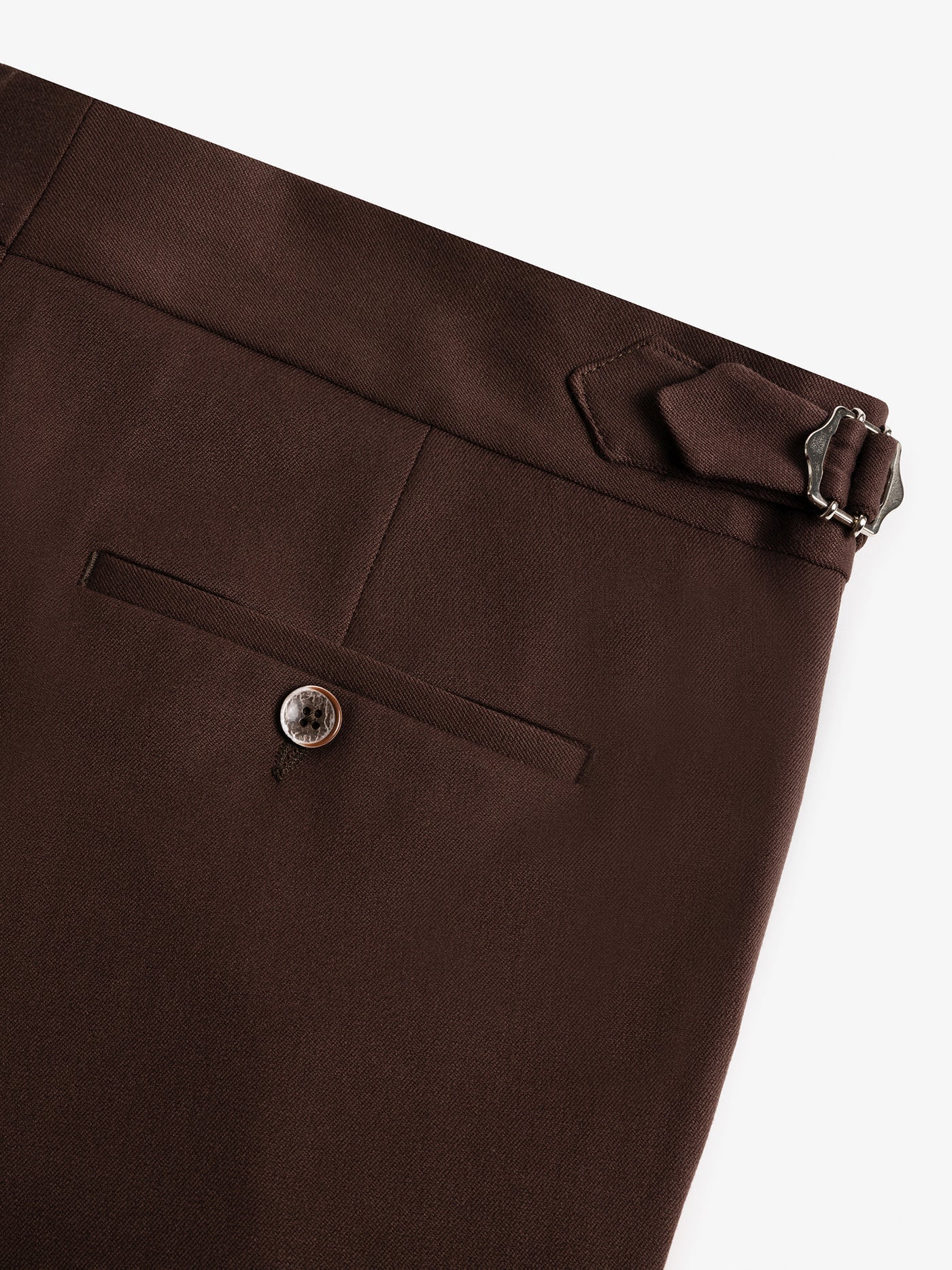 Gurkha Heritage Pants Brown High-Rise Double-Buckle Tapered Leg Tailored Trousers