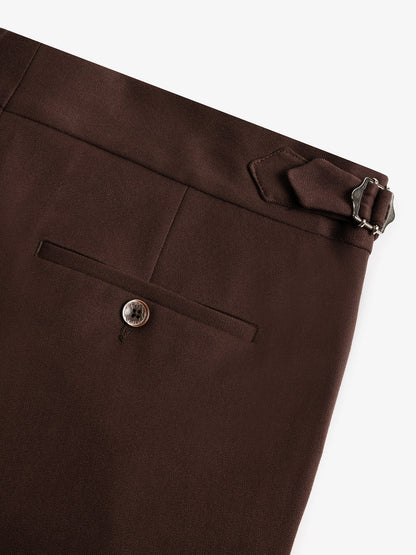Gurkha Heritage Pants Brown High-Rise Double-Buckle Tapered Leg Tailored Trousers