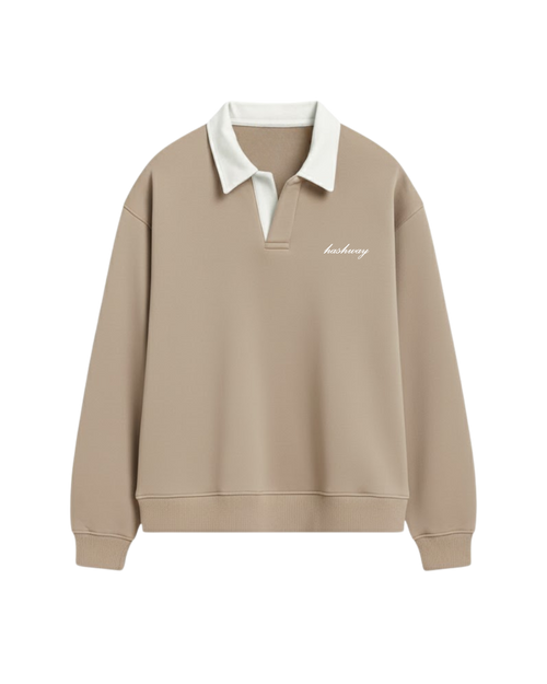The Archives Polo Sweatshirt – Beige