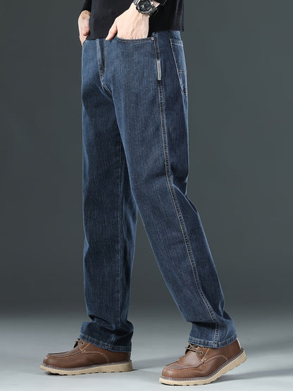 Men'S Stretchy Blue Jeans with Multiple Techniques for a Slimming Effect with Multiple Pockets Washed Solid Color All-Season Wear Casual & Comfortable Casual Wear Street Style Jeans Stretchy Fabric Mens Casual Pants