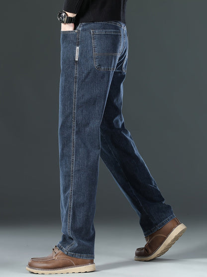 Men'S Stretchy Blue Jeans with Multiple Techniques for a Slimming Effect with Multiple Pockets Washed Solid Color All-Season Wear Casual & Comfortable Casual Wear Street Style Jeans Stretchy Fabric Mens Casual Pants