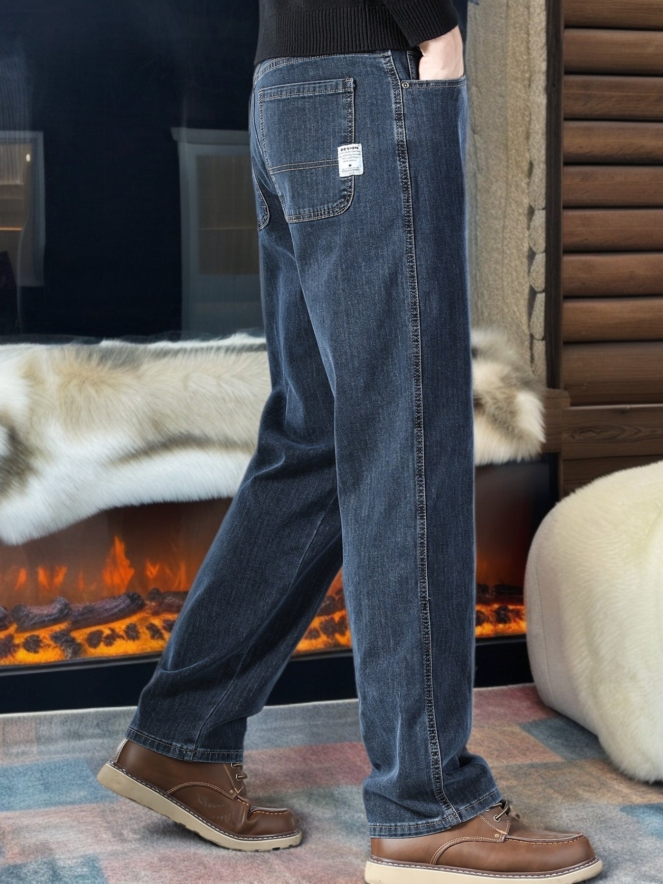 Men'S Stretchy Blue Jeans with Multiple Techniques for a Slimming Effect with Multiple Pockets Washed Solid Color All-Season Wear Casual & Comfortable Casual Wear Street Style Jeans Stretchy Fabric Mens Casual Pants