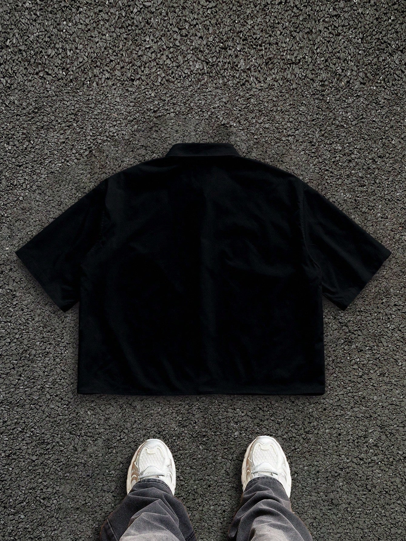 [Black Star-Print Shirt] Men's Black Star-Print Shirt | Casual Short-Sleeve | Summer Resort