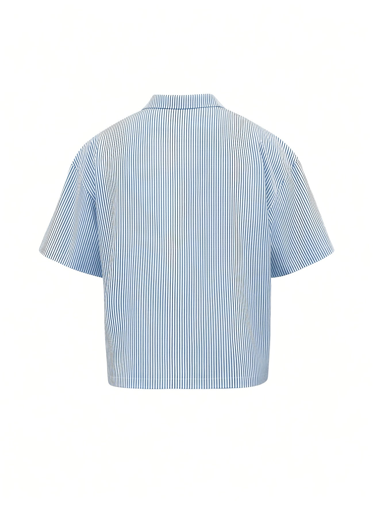 Men's Classic Striped Short Sleeve Shirt - Summer Short Length Single Wear Layering Versatile Item