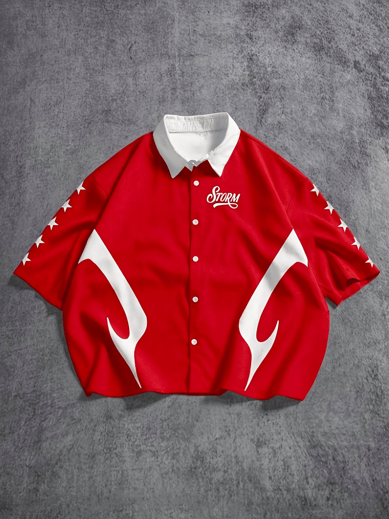 Summer New Men's Short Sleeve Shirt, Casual Loose Fashion Short Shirt with Creative Print Pattern, Men's Top, Chinese Size, Please Check The Size Guide Carefully
