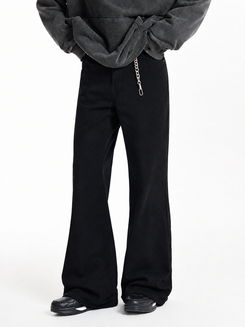 Men's Deep Black Bootcut Jeans