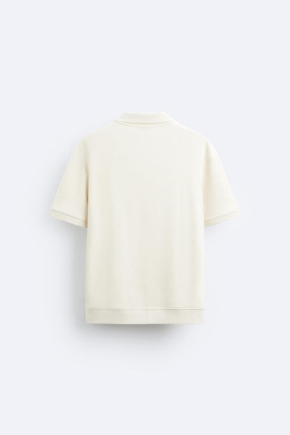 Old Money Classic Ribbed Short Sleeve Lapel Collar Knitted Shirt - 100% Viscose Solid Color Regular Fit Knit Top