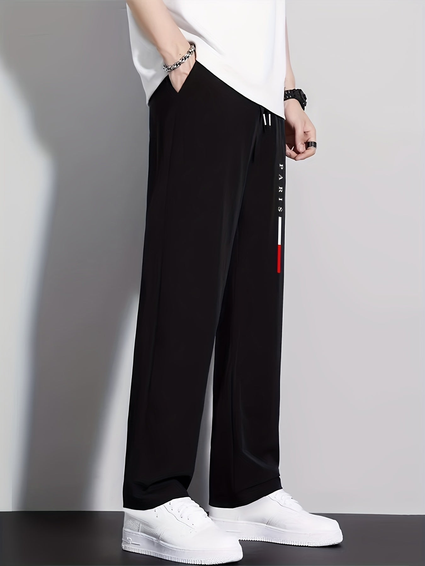 1pc Summer Quick-Dry Athletic Outdoor Casual Straight Print Long Pants