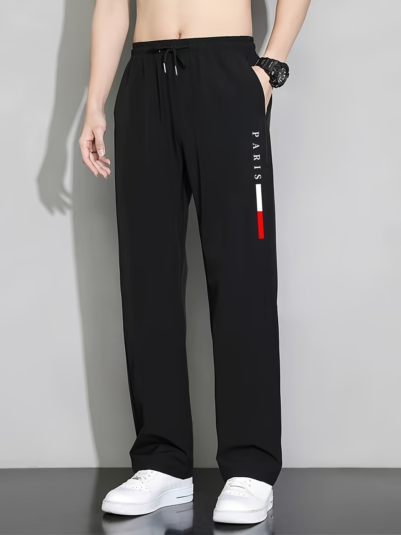 1pc Summer Quick-Dry Athletic Outdoor Casual Straight Print Long Pants