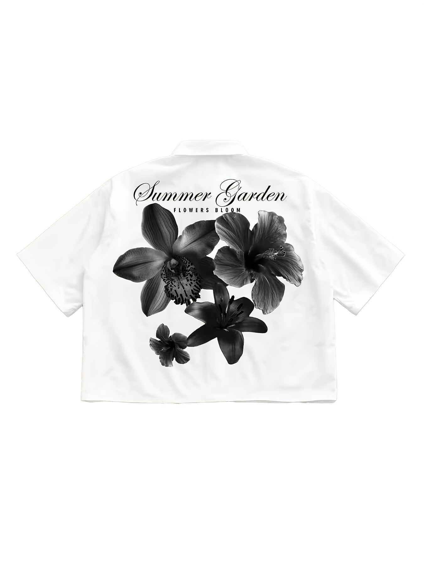 [Floral Casual Shirt] Hand-Print Short Sleeve Casual Shirt - Floral Patterns - Print Design (Not Textured) - Must-Have for Dates And Gatherings - Great Gift for Friends