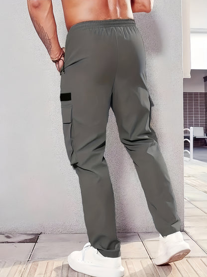 Men'S Stylish Cargo Pants for Spring And Autumn, Featuring a Trendy American Straight-Leg Design, New Loose Fit, Versatile with Multiple Pockets, Perfect for Sports