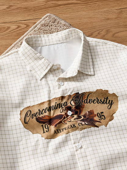 Men's Short Sleeve Shirt, Casual Loose Fashion Summer New with Creative Print Pattern, Men's Top
