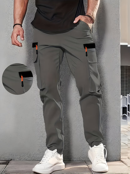 Men'S Stylish Cargo Pants for Spring And Autumn, Featuring a Trendy American Straight-Leg Design, New Loose Fit, Versatile with Multiple Pockets, Perfect for Sports