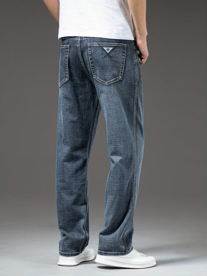 Geng Yuanshi High-End Summer Men's Jeans New Trend Fashion Straight-Leg Light Business Stretch Denim Pants