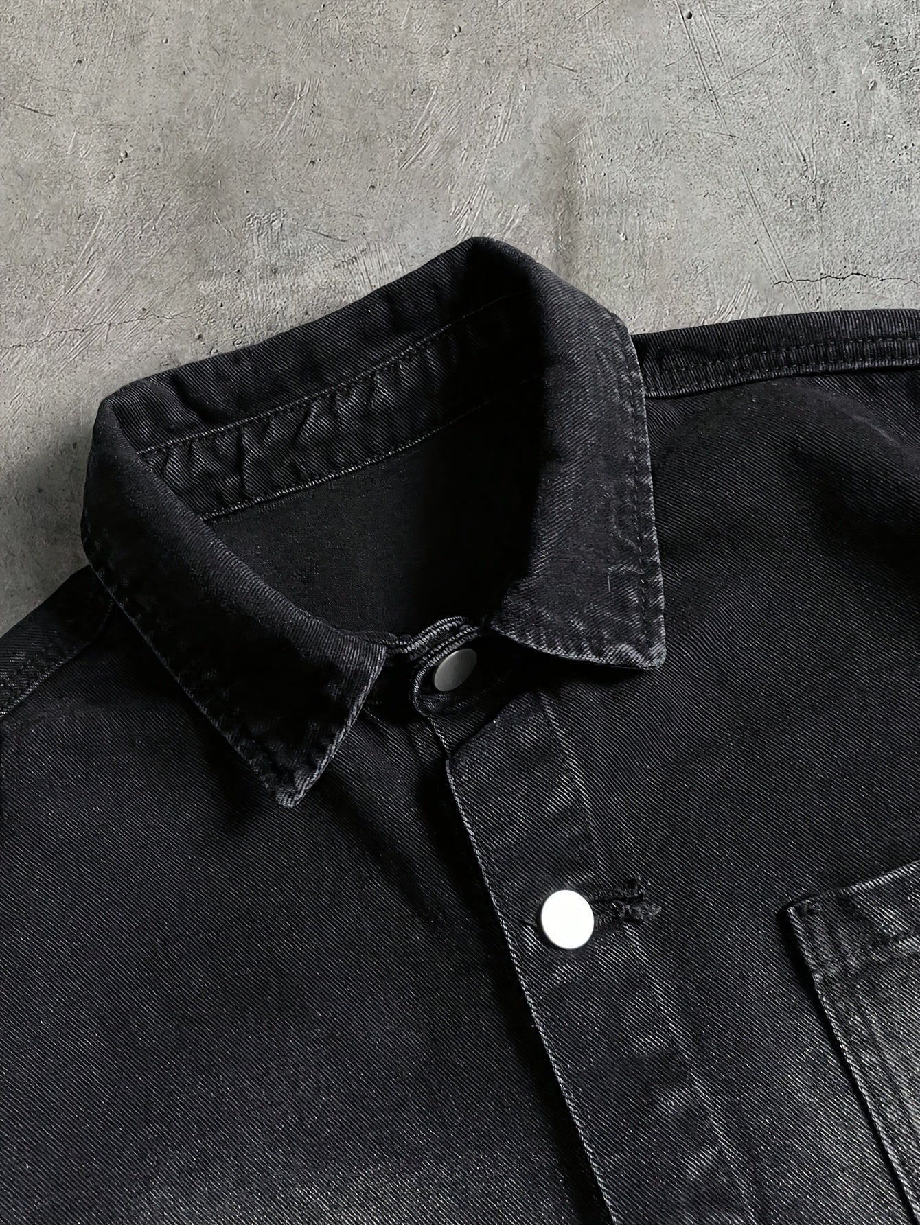 Men's Denim Shirt with Letter Print, Black, Suitable for Dates, Outings, and Festivals, Spring/Summer