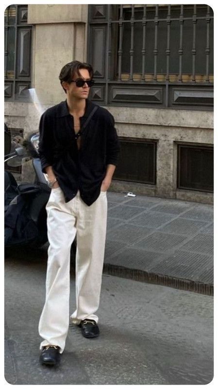 Old Money Black & Beige Classic Combo - Poly Linen 2-Piece Duo Set Shirt & Pants