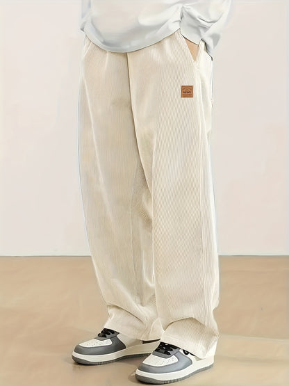 High-End Corduroy Pants for Autumn And Winter, Men'S New Straight Leg Sweatpants with Loose Drape, Wide Leg Sports And Casual Trousers for Men