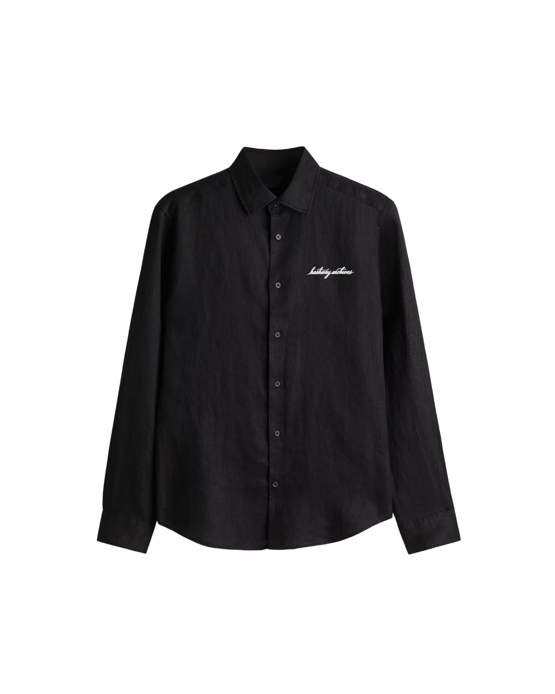 HASHWAY ARCHIVES LINEN EMBROIDERED SHIRT - BLACK