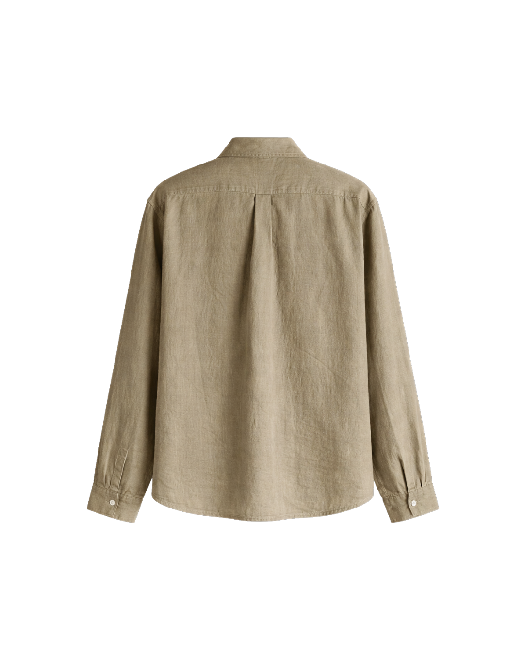 HASHWAY ARCHIVES LINEN EMBROIDERED SHIRT - KHAKI