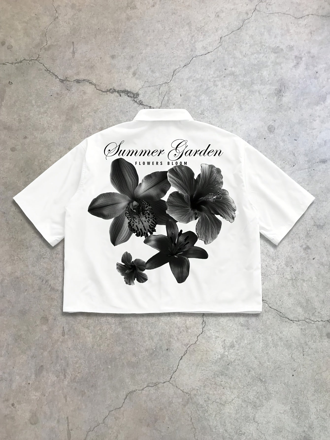 [Floral Casual Shirt] Hand-Print Short Sleeve Casual Shirt - Floral Patterns - Print Design (Not Textured) - Must-Have for Dates And Gatherings - Great Gift for Friends