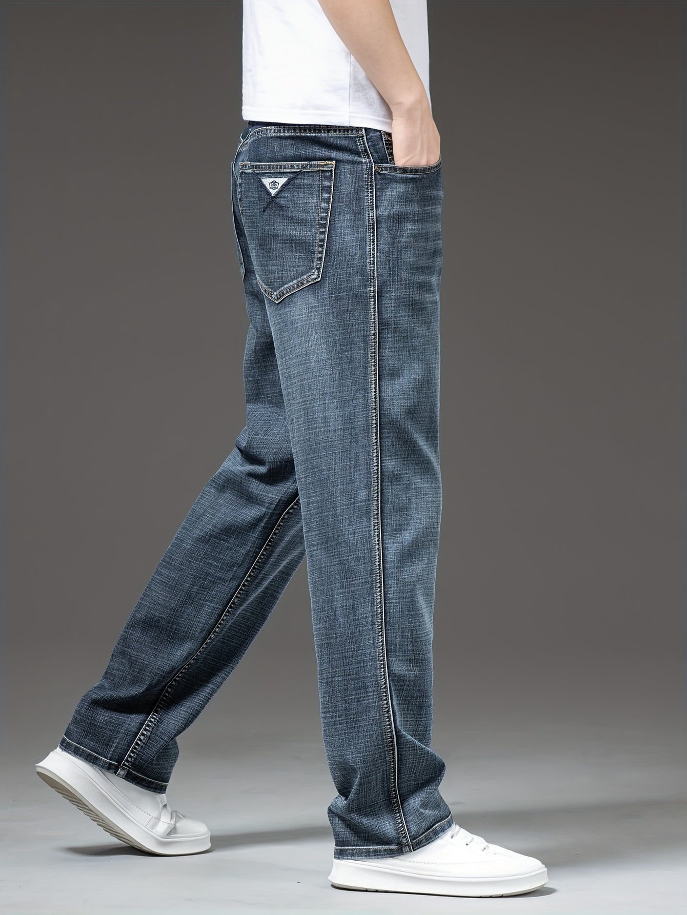Geng Yuanshi High-End Summer Men's Jeans New Trend Fashion Straight-Leg Light Business Stretch Denim Pants