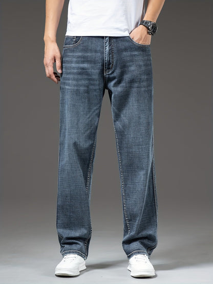 Geng Yuanshi High-End Summer Men's Jeans New Trend Fashion Straight-Leg Light Business Stretch Denim Pants