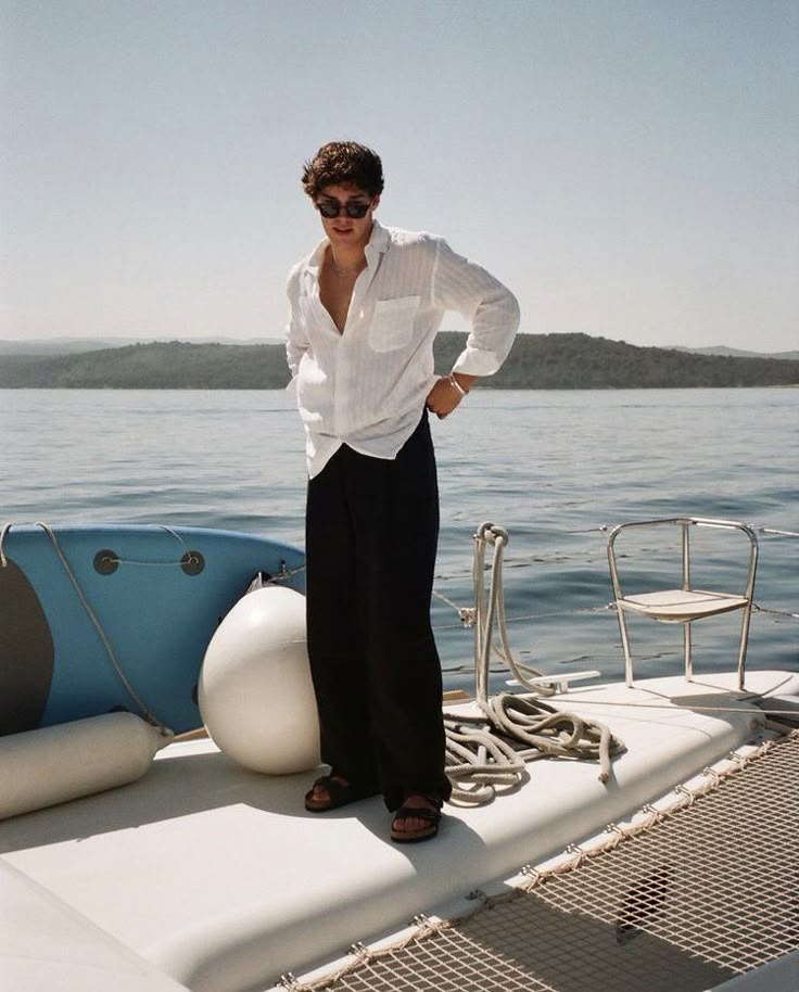 Old Money Linen Combo - White & Black Blended Linen 2-Piece Classic Duo Set Shirt & Pants