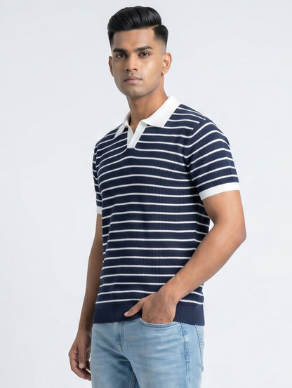 Classic Stripe Polo Knit Tee