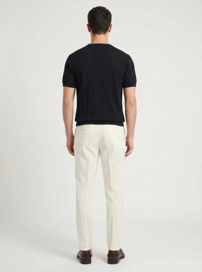 Black Textured Knit T-Shirt