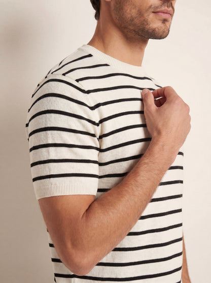 Classic Black Stripe Knit T-Shirt