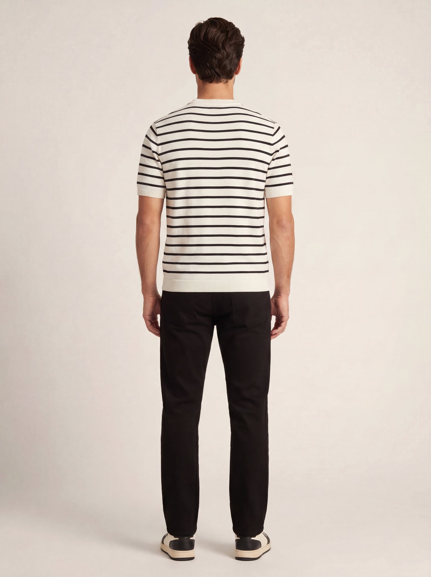 Classic Black Stripe Knit T-Shirt