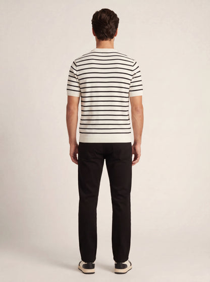 Classic Black Stripe Knit T-Shirt