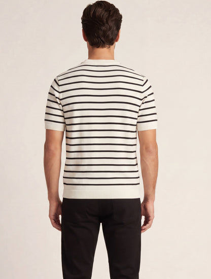 Classic Black Stripe Knit T-Shirt