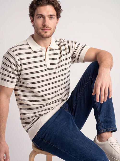 Classic Stripe Knit Polo